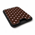 Chocolate Pink Polka Dots MagSafe Card Holder - detail view
