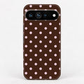 Chocolate Pink Polka Dots Google Pixel Case - back view