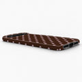 Chocolate Pink Polka Dots Google Pixel Case - low side angle