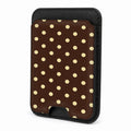 Chocolate Yellow Polka Dots MagSafe Card Holder - front view