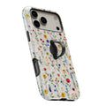 Colorful Pressed Wildflower MagSafe Loop iPhone case with built-in finger loop open