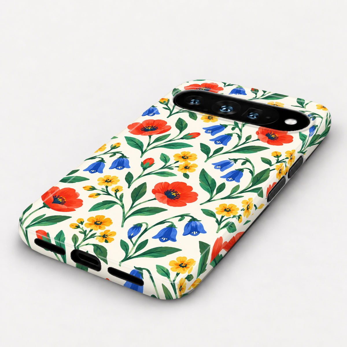Colorful Wildflower Garden Google Pixel Case - angled bottom view