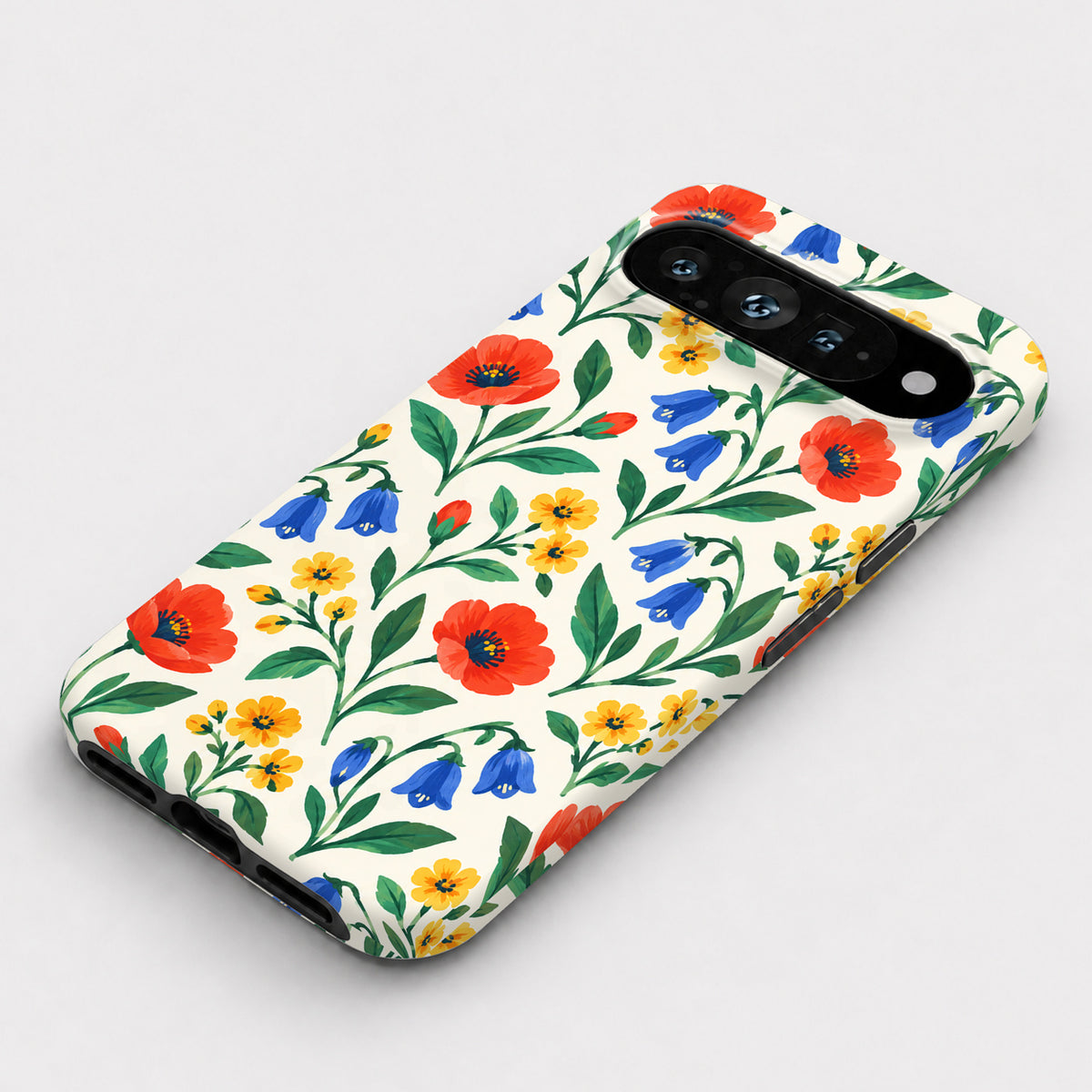 Colorful Wildflower Garden Google Pixel Case - flat angled view