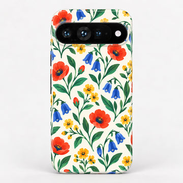 Colorful Wildflower Garden Google Pixel Case - centered back view