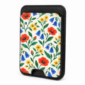 Colorful Wildflower Garden MagSafe Card Holder, front view