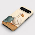 Cookie Time Goose Google Pixel Case - flat angled view