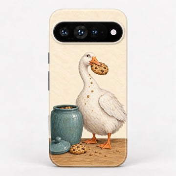 Cookie Time Goose Google Pixel Case - centered back view