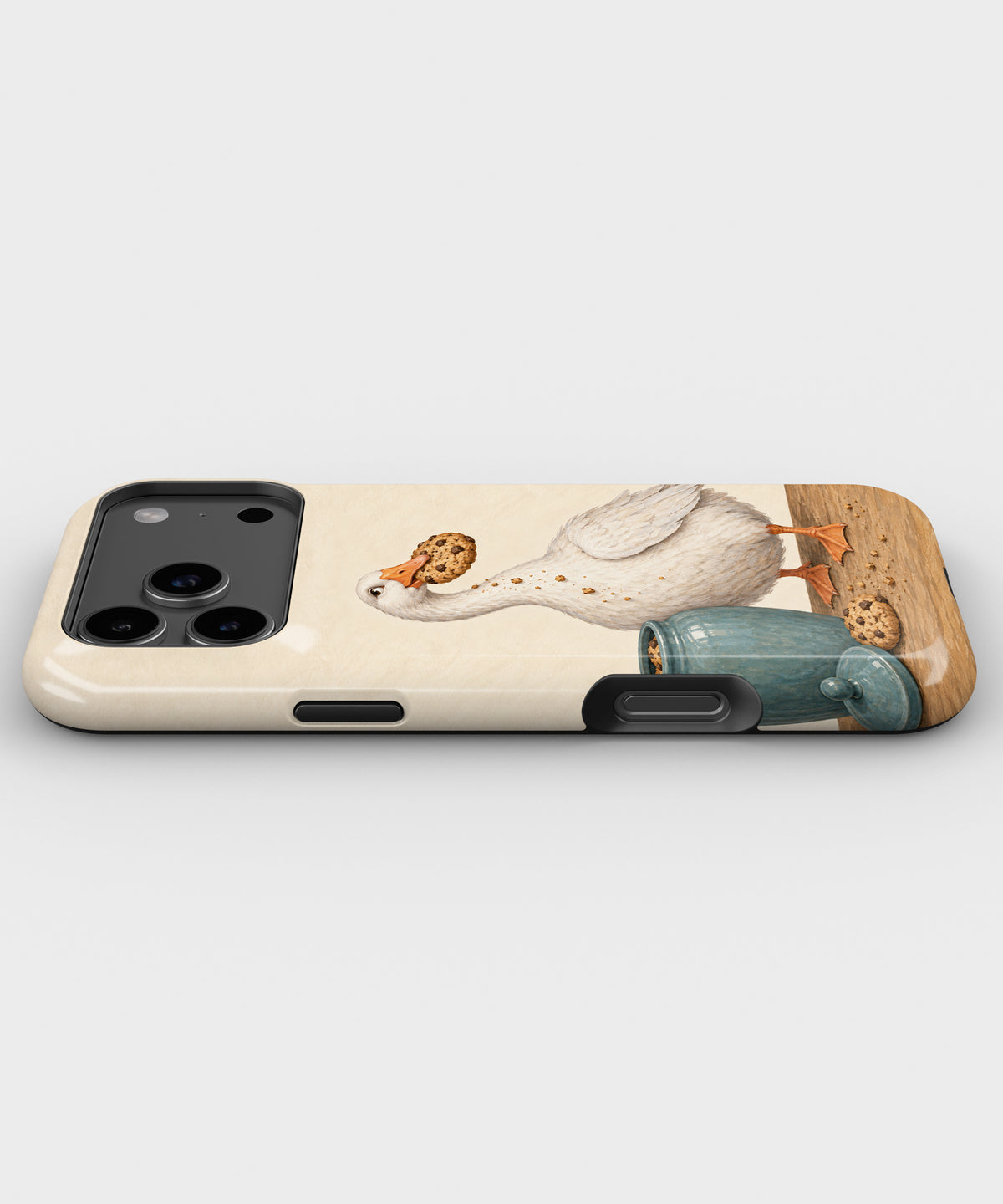 Cookie Time Goose MagSafe iPhone Tough Case, side view showing case edges