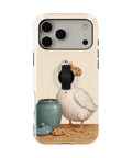 Cookie Time Goose MagSafe Loop Case, rear view with finger loop folded flat