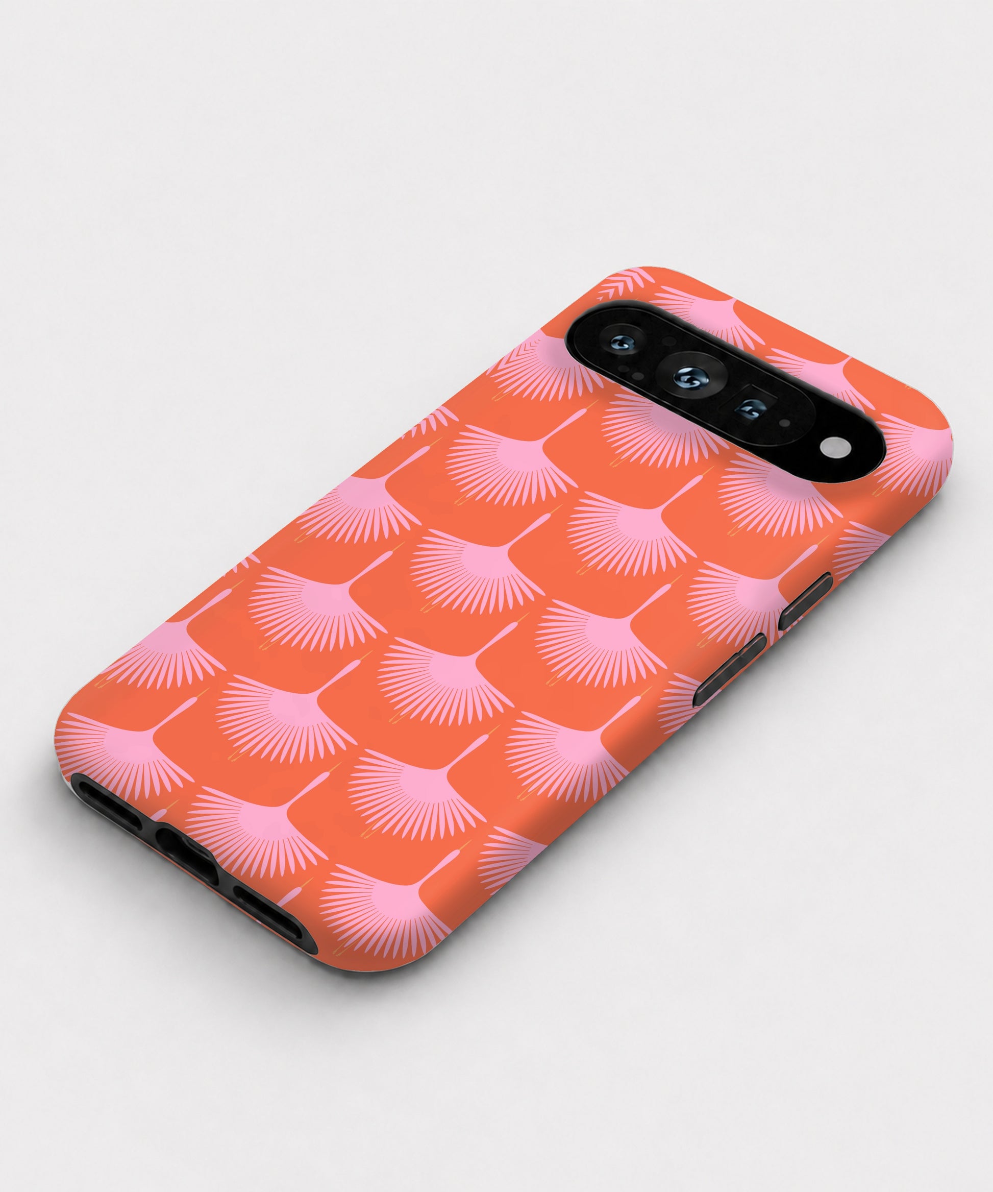 Coral Pink Scallop Google Pixel case front view