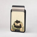 Cozy Reading Black Cat MagSafe Card Holder, card storage shown with cards