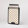 Cream Coffee Polka Dots MagSafe Card Holder - card storage view