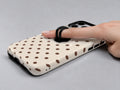 Cream Coffee Polka Dots MagSafe Loop iPhone Case - grip detail