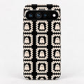 Cream Ghost Granny Square Pattern Google Pixel Case - centered back view