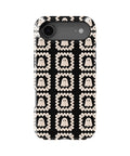 Cream Ghost Granny Square Pattern MagSafe iPhone Tough Case, rear view, iPhone17Air model image group