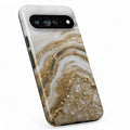 Cream Gold Geode Marble Google Pixel case