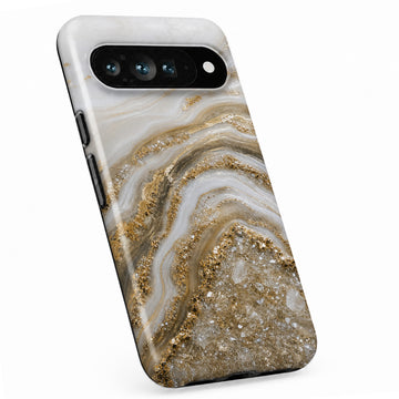 Cream Gold Geode Marble Google Pixel case