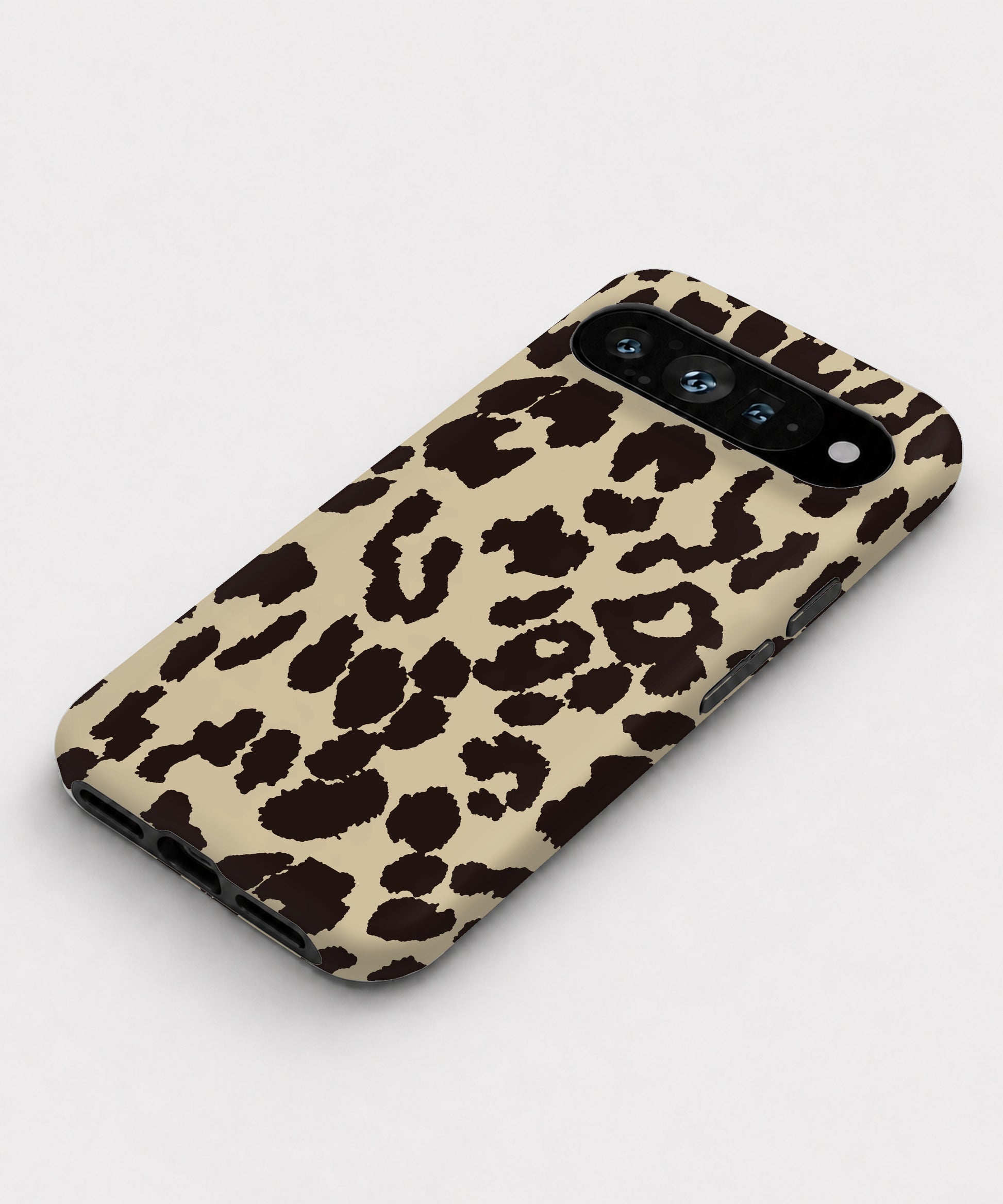 Cream Leopard Print Google Pixel case front view