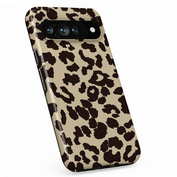Cream Leopard Print Google Pixel case with animal-inspired markings