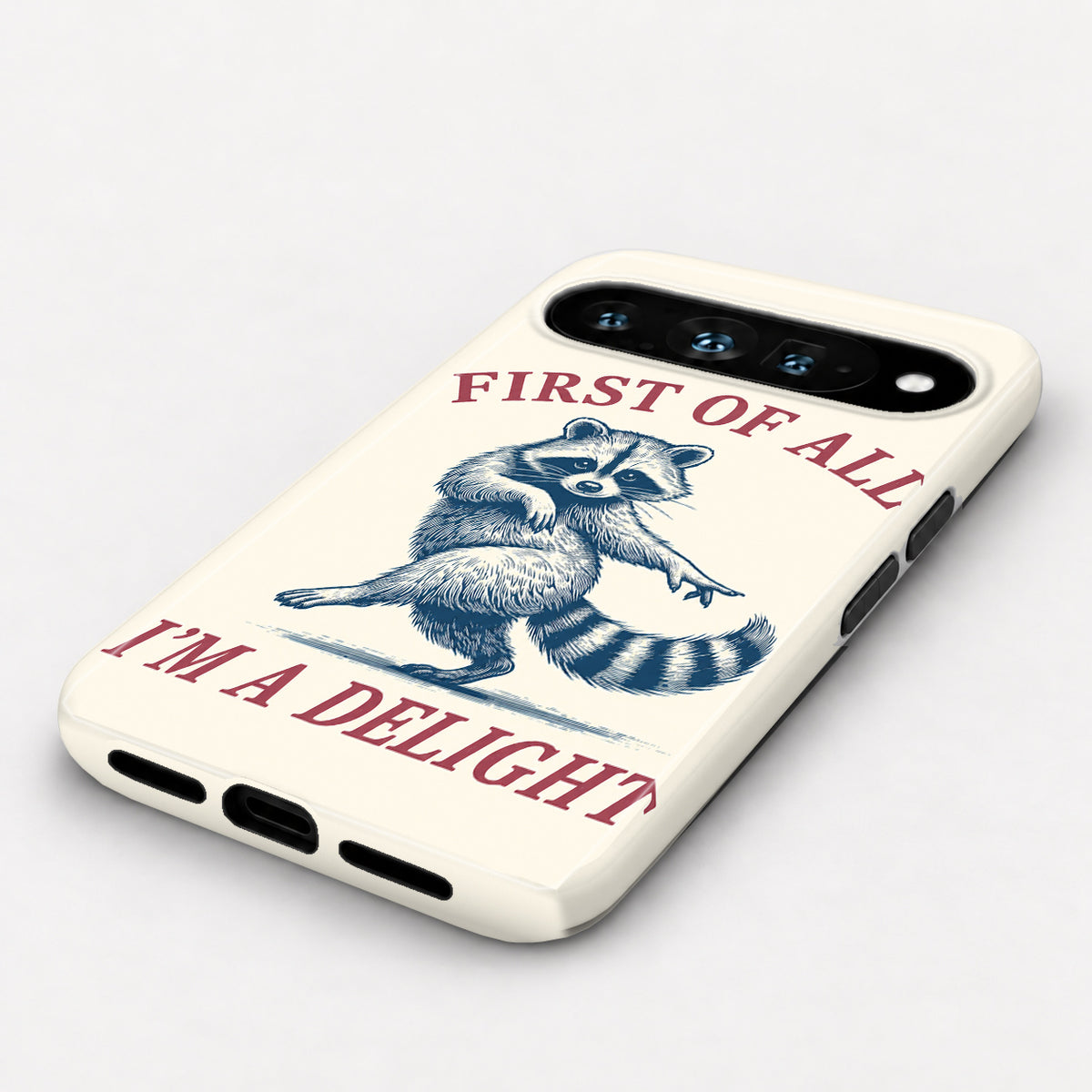 Dancing Raccoon Google Pixel Case - bottom-angle