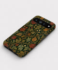 Dark Arts and Crafts Floral Google Pixel case front view