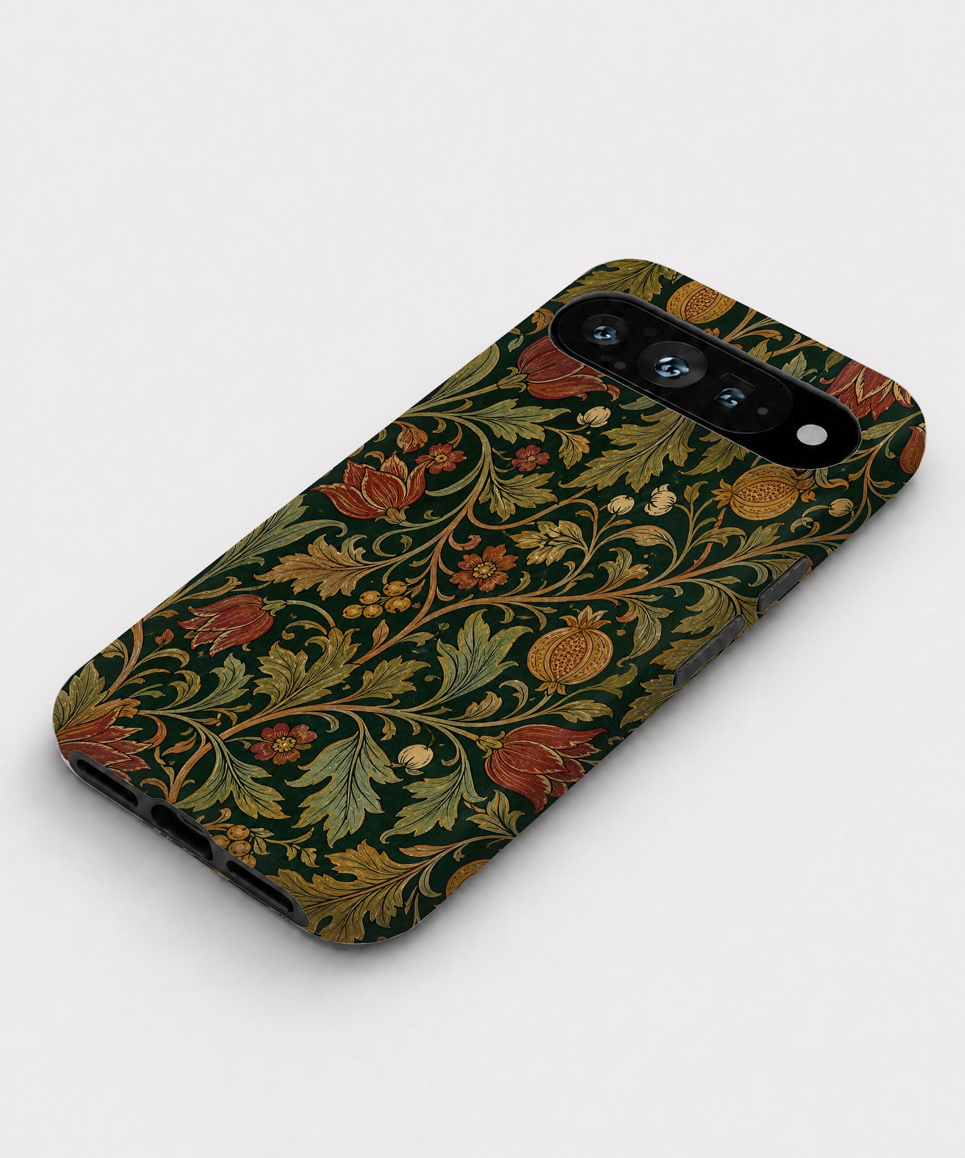 Dark Arts and Crafts Floral Google Pixel case front view