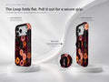 Dark Autumn Daisy Floral MagSafe Loop iPhone Case side view showing the built-in finger loop