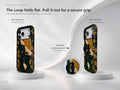Dark Green Crane MagSafe Loop iPhone Case side view showing the built-in finger loop