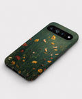Dark Green Golden Wildflower Meadow Google Pixel case front view