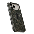 Dark Vintage Botanical MagSafe Loop iPhone case with built-in finger loop open