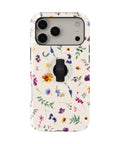 Delicate Mixed Wildflower MagSafe Loop iPhone Case with built-in finger loop closed