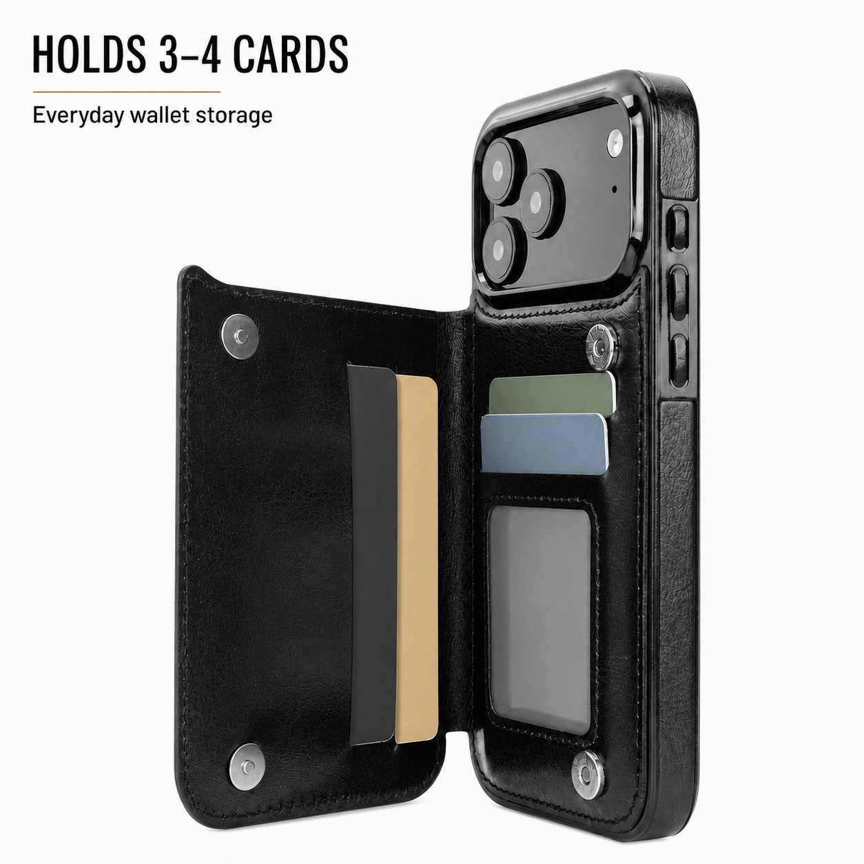 Dune Mirage Checkered double-buckle wallet phone case holds 3 to 4 cards
