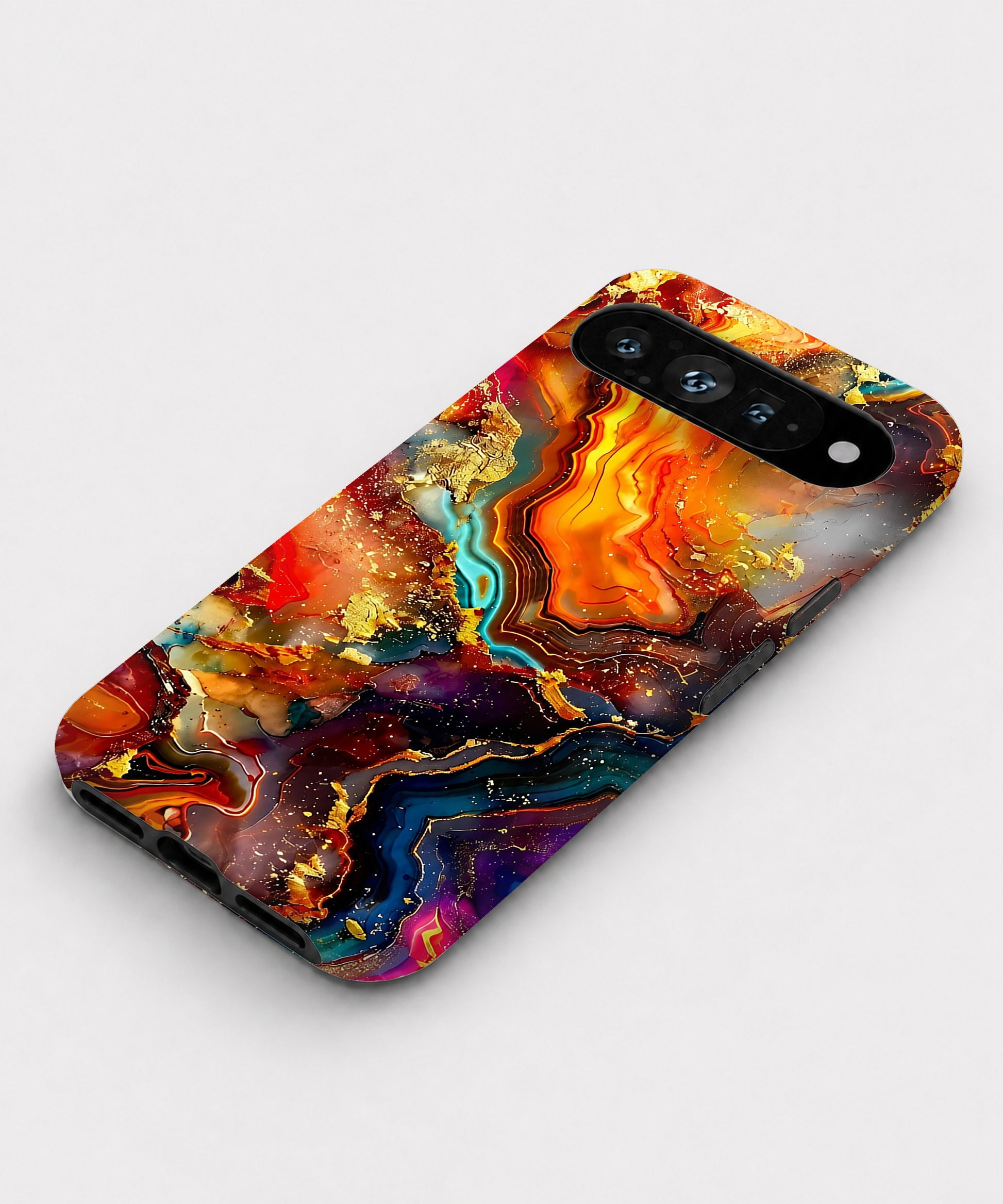 Fiery Agate Marble Google Pixel case front view