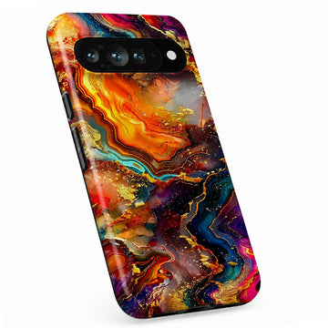 Fiery Agate Marble Google Pixel case