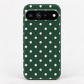 Forest Green Ivory Polka Dots Google Pixel Case - back view