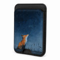 Front view of the Fox Under Starry Sky MagSafe card holder on a white background
