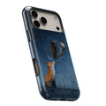 Fox Under Starry Sky MagSafe Loop iPhone case with built-in finger loop open