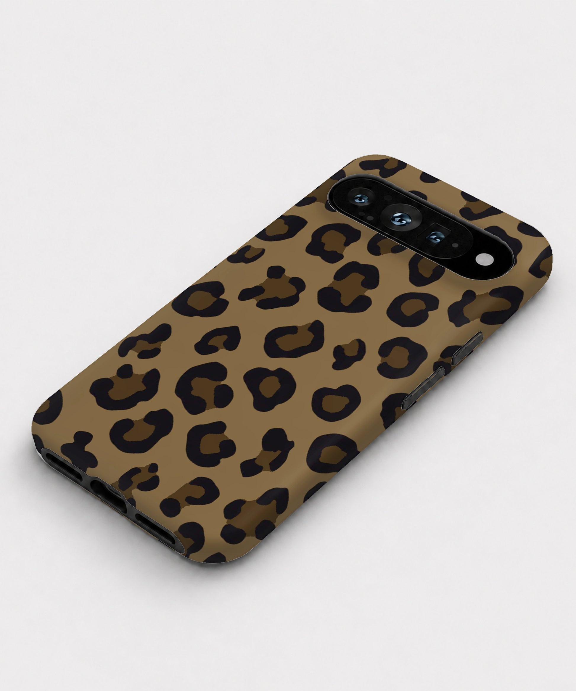 Golden Leopard Print Google Pixel case front view