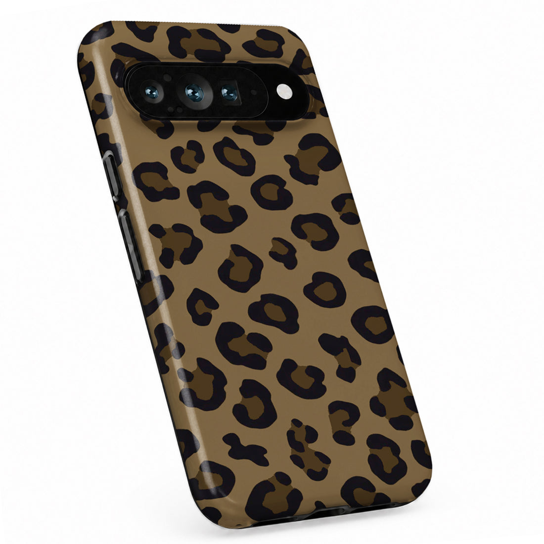 Golden Leopard Print Google Pixel case with animal-inspired markings