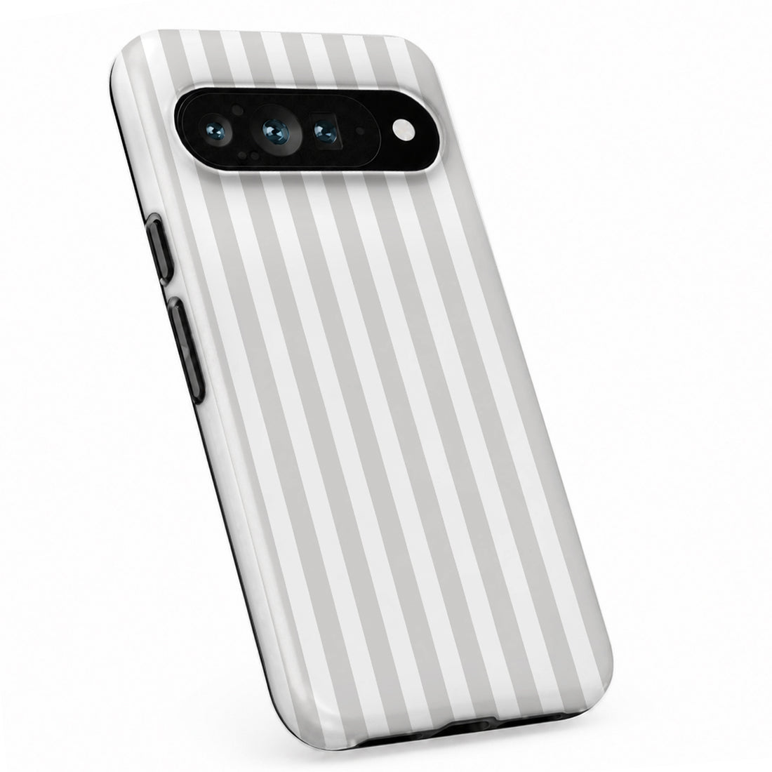 Gray Pinstripe Google Pixel case with linear stripes