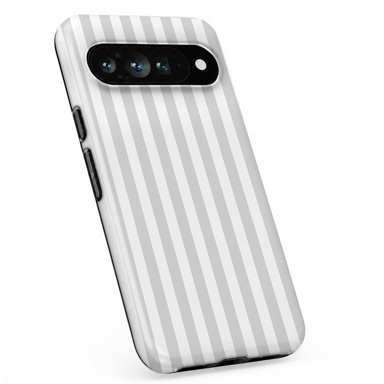 Gray Pinstripe Google Pixel case with linear stripes