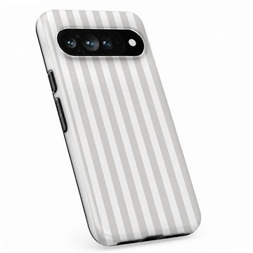 Gray Pinstripe Google Pixel case with linear stripes