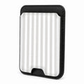 Front view of the Gray Pinstripe MagSafe card holder on a white background