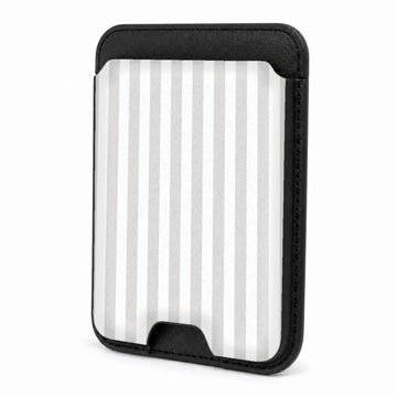 Front view of the Gray Pinstripe MagSafe card holder on a white background