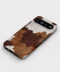 Highland Cowhide Print Google Pixel case front view