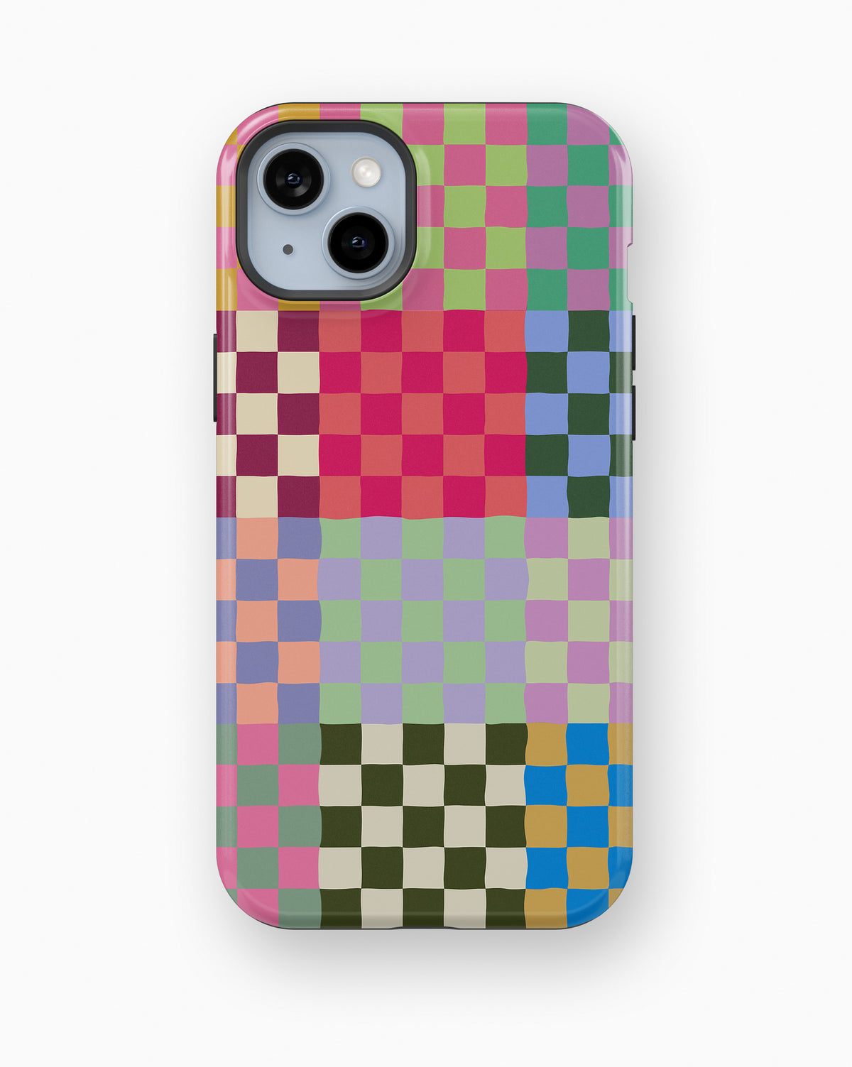 Vibrant Mosaic Check MagSafe iPhone Tough Case – Custom Name Option – product image 6
