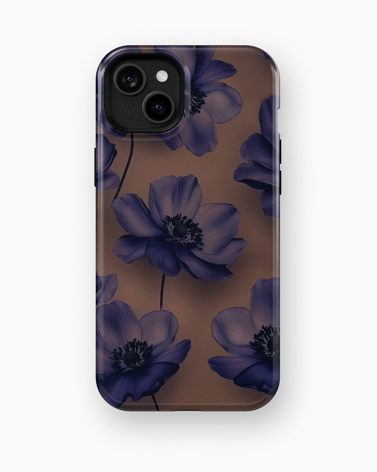 Midnight Violet Bloom Shockproof MagSafe Case for iPhone - iPhone 15 Plus (6.7")