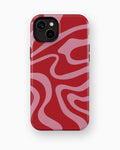 Red Pink Wavy Abstract Shockproof MagSafe Case for iPhone - iPhone 15 Plus (6.7