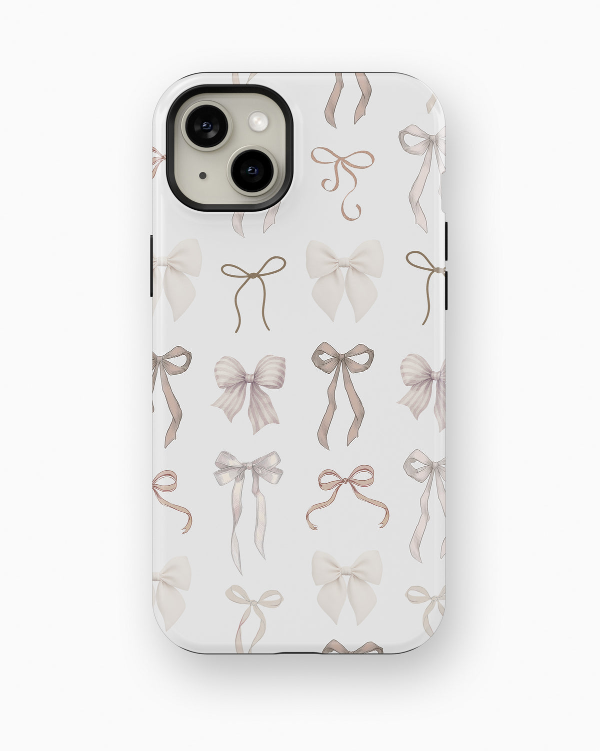 Ivory Coquette Bow Shockproof MagSafe Case for iPhone - iPhone 15 Plus (6.7")
