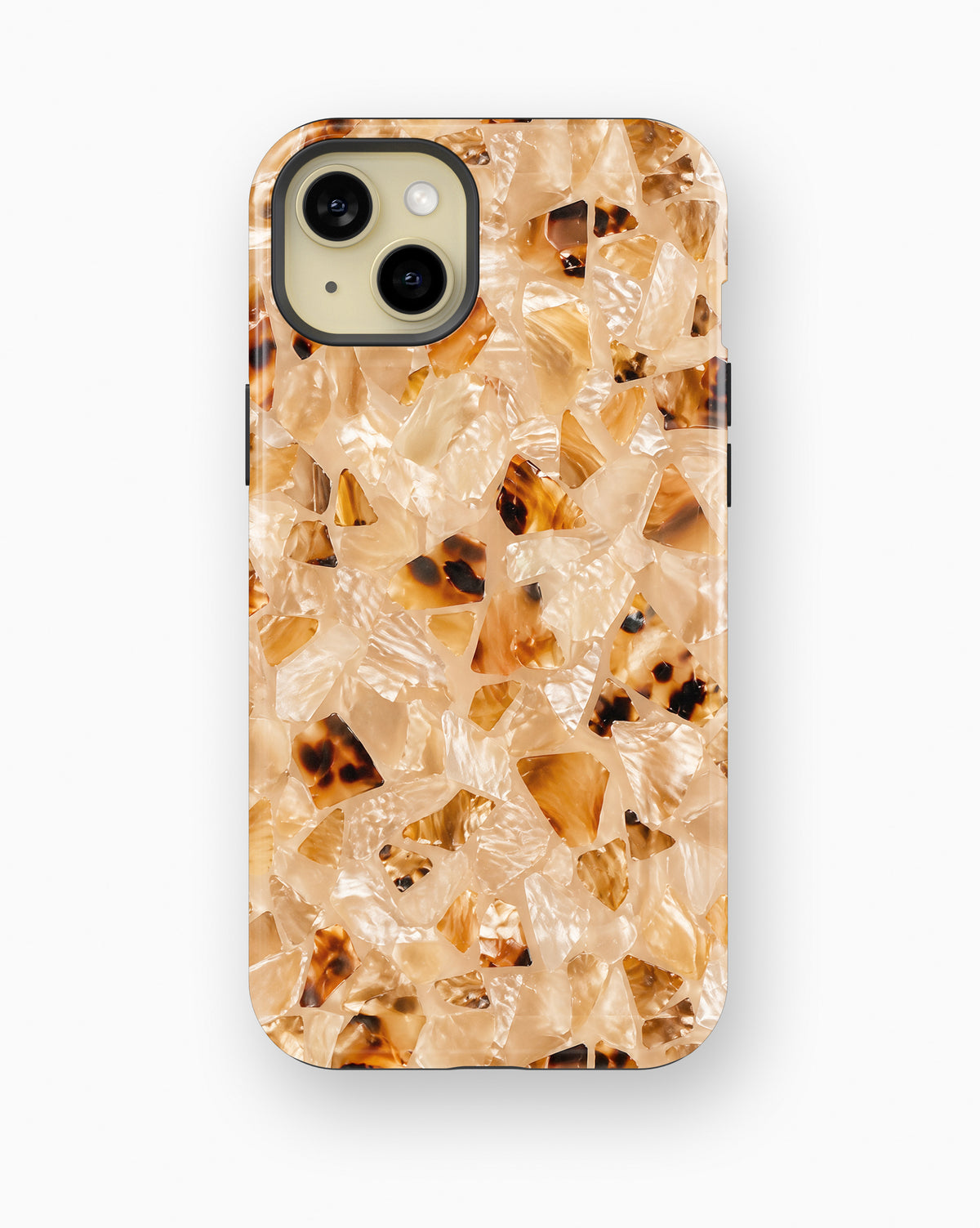 Champagne Pearl Tortoise Shell Shockproof MagSafe Case for iPhone - iPhone 15 Plus (6.7")